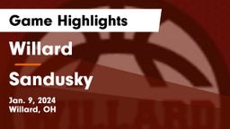 Willard  vs Sandusky  Game Highlights - Jan. 9, 2024