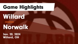 Willard  vs Norwalk  Game Highlights - Jan. 20, 2024