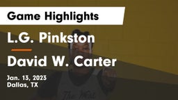 L.G. Pinkston  vs David W. Carter  Game Highlights - Jan. 13, 2023
