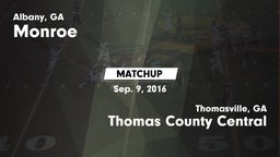 Matchup: Monroe  vs. Thomas County Central  2016