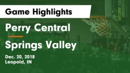 Perry Central  vs Springs Valley  Game Highlights - Dec. 20, 2018