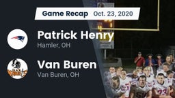 Recap: Patrick Henry  vs. Van Buren  2020
