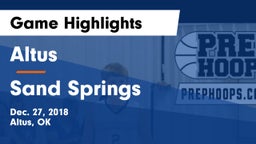 Altus  vs Sand Springs Game Highlights - Dec. 27, 2018