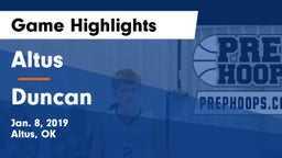 Altus  vs Duncan  Game Highlights - Jan. 8, 2019