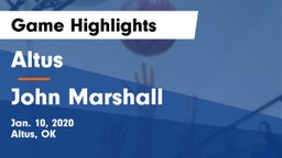 Altus  vs John Marshall  Game Highlights - Jan. 10, 2020