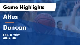 Altus  vs Duncan  Game Highlights - Feb. 8, 2019