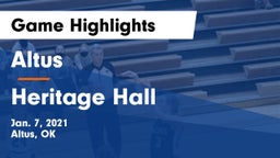 Altus  vs Heritage Hall  Game Highlights - Jan. 7, 2021