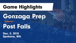 Gonzaga Prep  vs Post Falls Game Highlights - Dec. 5, 2018