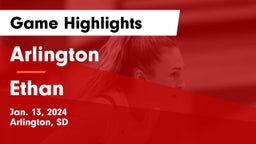 Arlington  vs Ethan Game Highlights - Jan. 13, 2024