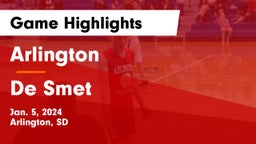 Arlington  vs De Smet  Game Highlights - Jan. 5, 2024