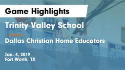 Trinity Valley School vs Dallas Christian Home Educators Game Highlights - Jan. 4, 2019
