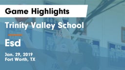 Trinity Valley School vs Esd Game Highlights - Jan. 29, 2019