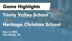 Trinity Valley School vs Heritage Christian School Game Highlights - Jan. 4, 2024