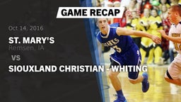 Recap: St. Mary's  vs. Siouxland Christian - Whiting 2016