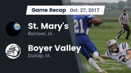 Recap: St. Mary's  vs. Boyer Valley  2017