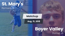 Matchup: St. Mary's High vs. Boyer Valley  2018