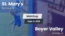 Matchup: St. Mary's High vs. Boyer Valley  2019