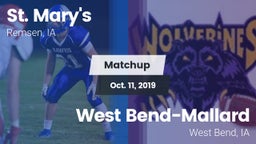 Matchup: St. Mary's High vs. West Bend-Mallard  2019