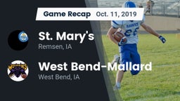 Recap: St. Mary's  vs. West Bend-Mallard  2019