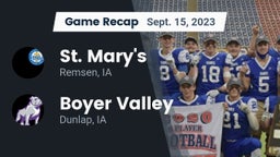 Recap: St. Mary's  vs. Boyer Valley  2023