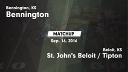 Matchup: Bennington High vs. St. John's Beloit / Tipton 2016