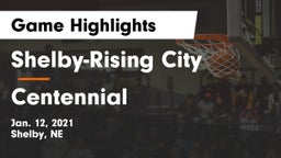 Shelby-Rising City  vs Centennial  Game Highlights - Jan. 12, 2021