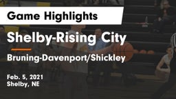 Shelby-Rising City  vs Bruning-Davenport/Shickley  Game Highlights - Feb. 5, 2021