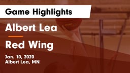 Albert Lea  vs Red Wing  Game Highlights - Jan. 10, 2020