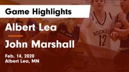 Albert Lea  vs John Marshall  Game Highlights - Feb. 14, 2020