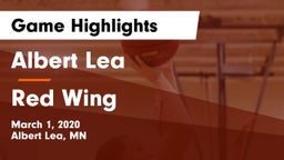 Albert Lea  vs Red Wing  Game Highlights - March 1, 2020