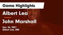 Albert Lea  vs John Marshall  Game Highlights - Jan. 26, 2021