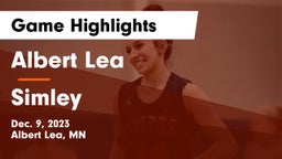 Albert Lea  vs Simley  Game Highlights - Dec. 9, 2023