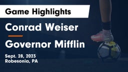 Conrad Weiser  vs Governor Mifflin   Game Highlights - Sept. 28, 2023