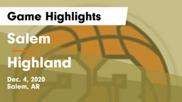 Salem  vs Highland  Game Highlights - Dec. 4, 2020