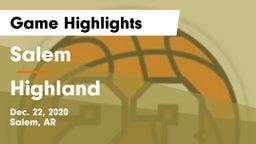 Salem  vs Highland  Game Highlights - Dec. 22, 2020