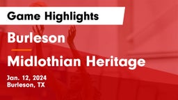 Burleson  vs Midlothian Heritage  Game Highlights - Jan. 12, 2024