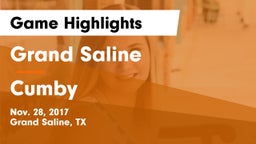 Grand Saline  vs Cumby Game Highlights - Nov. 28, 2017