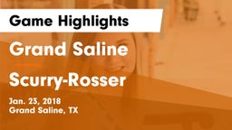 Grand Saline  vs Scurry-Rosser  Game Highlights - Jan. 23, 2018