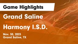 Grand Saline  vs Harmony I.S.D. Game Highlights - Nov. 30, 2023