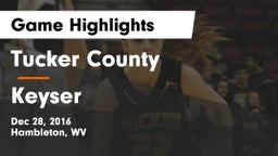 Tucker County  vs Keyser Game Highlights - Dec 28, 2016