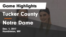 Tucker County  vs Notre Dame Game Highlights - Dec. 1, 2017