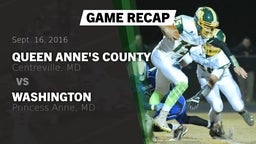 Recap: Queen Anne's County  vs. Washington  2016