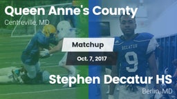 Matchup: Queen Anne's County vs. Stephen Decatur HS 2017