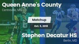 Matchup: Queen Anne's County vs. Stephen Decatur HS 2018