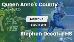 Matchup: Queen Anne's County vs. Stephen Decatur HS 2019