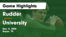 Rudder  vs University  Game Highlights - Dec. 5, 2020