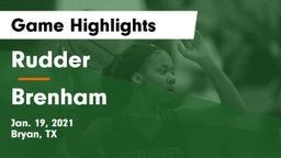 Rudder  vs Brenham  Game Highlights - Jan. 19, 2021