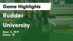 Rudder  vs University Game Highlights - Sept. 3, 2019