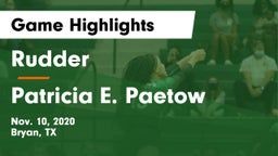 Rudder  vs Patricia E. Paetow  Game Highlights - Nov. 10, 2020