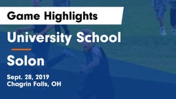 University School vs Solon  Game Highlights - Sept. 28, 2019